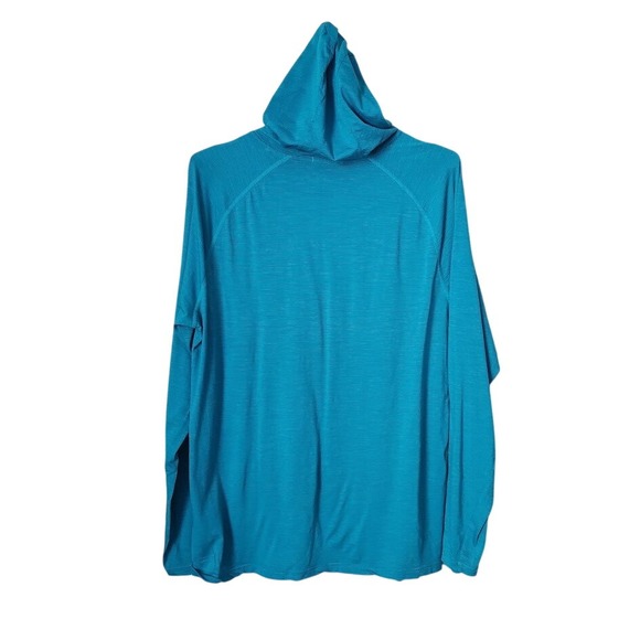 SMARTWOOL Merino Wool Hoodie Base layer Turquoise Outdoor Gorpcore Mens M - Picture 2 of 8